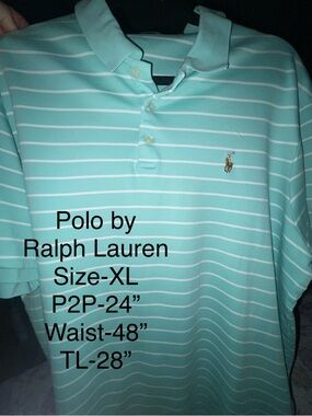 Polo by Ralph Lauren Classic Fit Size-XL Aqua/Mint